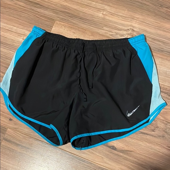 Nike Pants - Nike Black and Teal Running Shorts